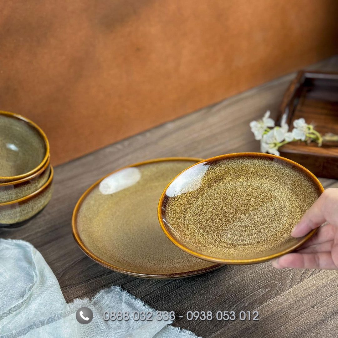 Nhận báo giá bát đĩa nhà hàng – Bát đĩa kiểu Nhật, Hàn Bát Đĩa Nhà Hàng Men Hỏa Biến Gấm