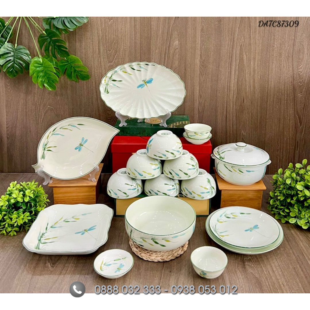 Cung Cấp Bát Đĩa Nhà Hàng - Bát Đĩa In Logo Giá Sỉ Bát Đĩa Nhà Hàng Vẽ Trúc Chuồn