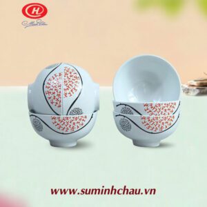 Bộ 6 chén cơm Minh Châu vẽ hoa cam MC-BQ 06-06