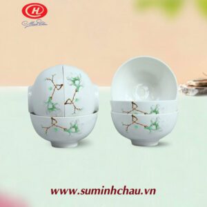 Bộ 6 Chén Cơm Sứ Minh Châu Vẽ Hoa Ly - MC-BQ 06-18