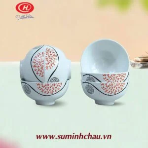 Bộ 6 chén cơm Minh Châu vẽ hoa cam MC-BQ 06-06