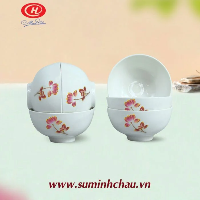 bo-6-chen-com-minh-chau-ve-hoa-sen-hong-mc-bq-06-13 Bộ 6 Chén Cơm Sứ Minh Châu Vẽ Hoa Sen Hồng – MC-BQ 06-13
