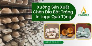 Bộ Chén Đĩa Bát Tràng In Logo – Bộ Quà Tặng Ý Nghĩa Cho Khách Hàng