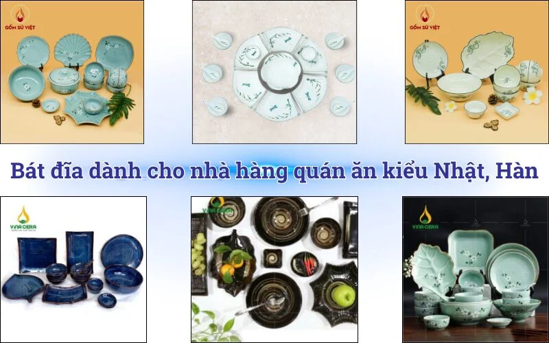 Các mẫu bát đĩa độc đáo dành cho nhà hàng quán ăn Bát đĩa dành cho nhà hàng quán ăn kiểu Nhật, Hàn