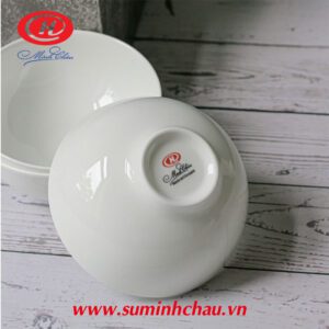 Bộ 6 Chén Cơm Minh Châu Sứ Trắng - MC-BQ 06-01 Chén Cơm Minh Châu Sứ Trắng