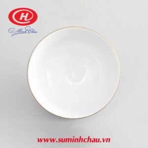 Chén cơm Minh Châu sứ trắng chỉ vàng MC-C06CV