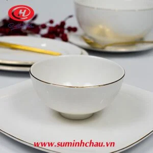 Chén Cơm Minh Châu Sứ Trắng Chỉ Vàng - MC-C06CV Chén cơm Minh Châu sứ trắng chỉ vàng