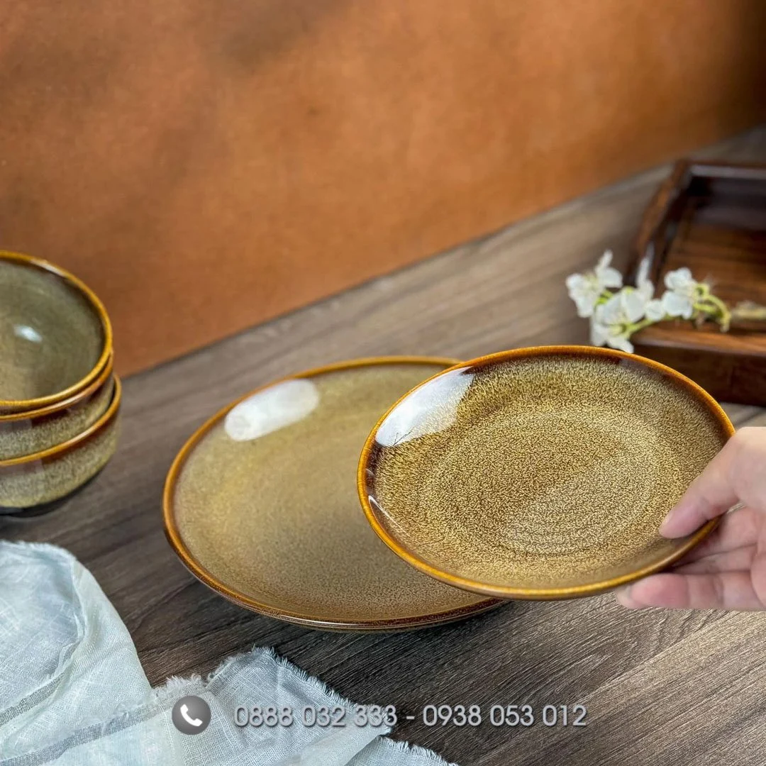 Nhận báo giá bát đĩa nhà hàng – Bát đĩa kiểu Nhật, Hàn Bát Đĩa Nhà Hàng Men Hỏa Biến Gấm