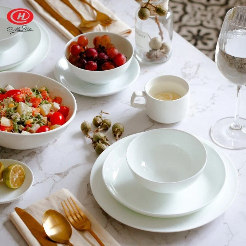Công ty sản xuất bộ chén sứ minh châu đẹp - chất lượng theo yêu cầu bát đĩa sứ minh châu