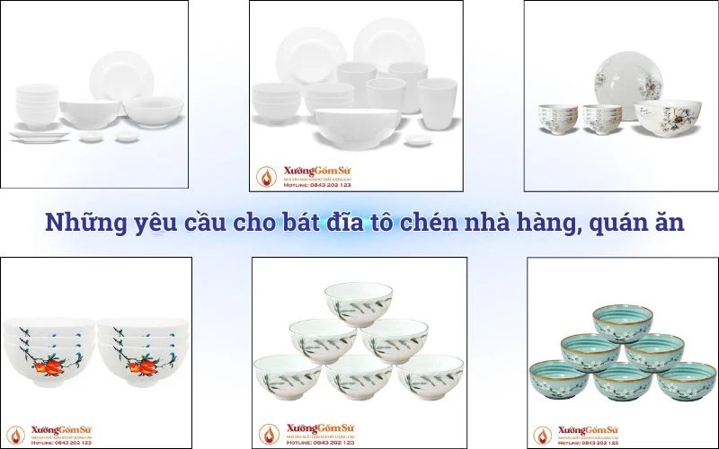Mua bát đĩa sứ trắng nhà hàng Minh Châu ở đâu đẹp với giá tốt? Những yêu cầu cho bát đĩa tô chén nhà hàng, quán ăn