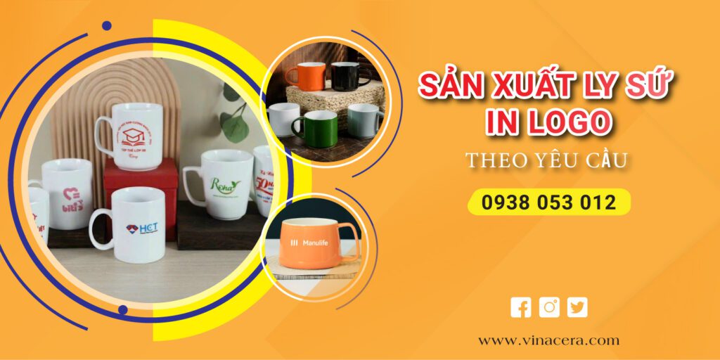 xưởng sản xuất ly sứ in logo