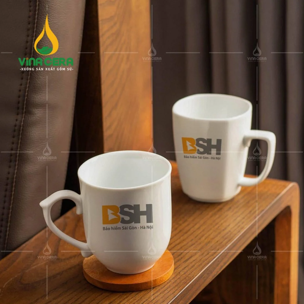 Xưởng sản xuất ly sứ in logo