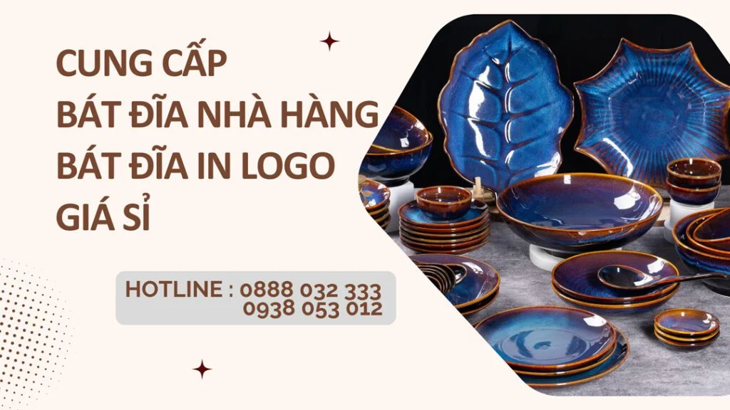 Bộ Chén Đĩa Bát Tràng In Logo – Bộ Quà Tặng Ý Nghĩa Cho Khách Hàng Cung cấp bát đĩa nhà hàng - bat đĩa in logo giá sỉ