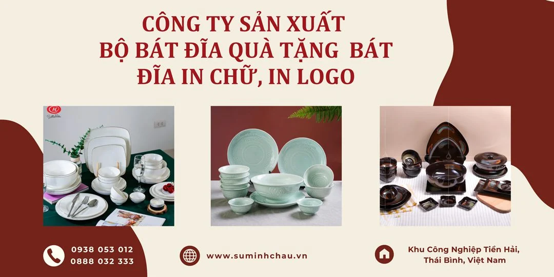 Công Ty Sản Xuất Bộ Bát Đĩa Quà Tặng - Bát Đĩa In Chữ, In Logo Công ty sản xuất bộ bát đĩa quà tặng, bát đĩa in chữ, in logo