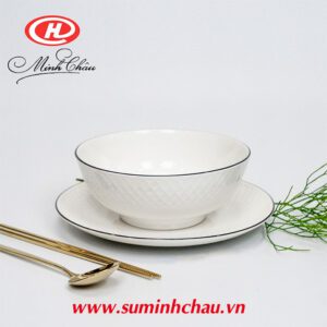 Tô Viền Vàng Vằn Sần Sứ Minh Châu Cao Cấp Kiểu Pháp