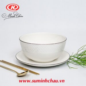 Tô Viền Đen Vằn Sần Sứ Minh Châu Cao Cấp Kiểu Pháp