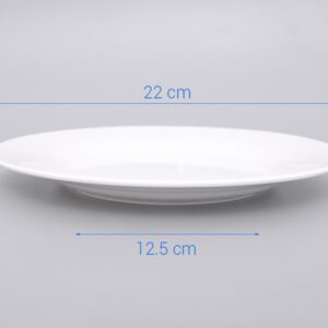 Đĩa Bằng Sứ Minh Châu Trắng 22cm - MC-D09 Đĩa Bằng Sứ Minh Châu Trắng 22cm