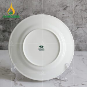 Đĩa Bằng Sứ Minh Châu Trắng 22cm - MC-D09 Đĩa Bằng Sứ Minh Châu Trắng 22cm