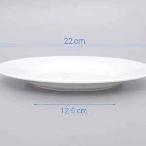 Đĩa Bằng Sứ Minh Châu Trắng 22cm