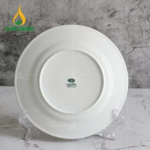 Đĩa Bằng Sứ Minh Châu Trắng 22cm