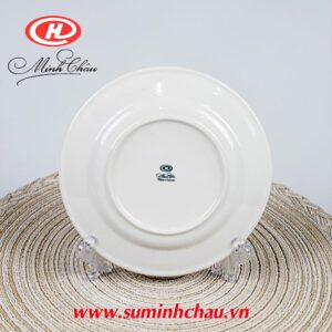 Đĩa bằng sứ trắng Minh Châu 18cm