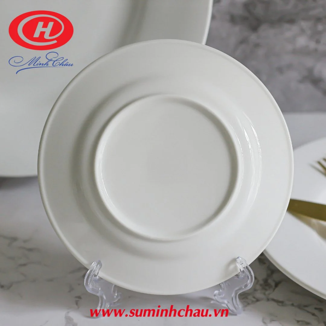 dia-bang-su-trang-minh-chau-20cm-mc-d08 (2) Đĩa Bằng Sứ Trắng Minh Châu 20cm