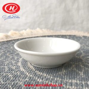 Đĩa chấm sứ trắng Minh Châu