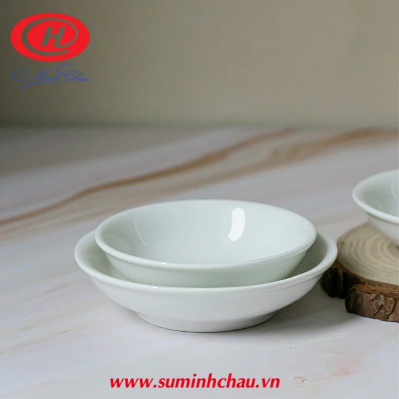 Đĩa Chấm Sứ Trắng Minh Châu - MC-D01