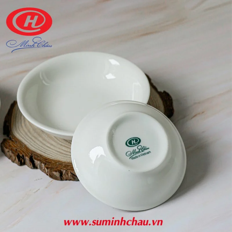 Đĩa Chấm Sứ Trắng Minh Châu - MC-D01