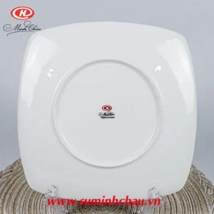 Đĩa Vuông Sứ Trắng Minh Châu 25cm - MC-DVC25