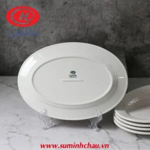 Đĩa Xoài Sứ Minh Châu Trắng 25cm - MC-DX25 Đĩa Xoài Sứ Minh Châu Trắng 25cm