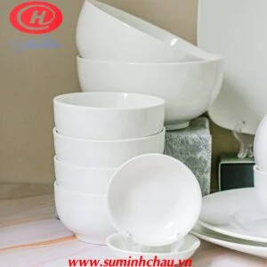 Chén Cơm Sứ Trắng Minh Châu MC-C07