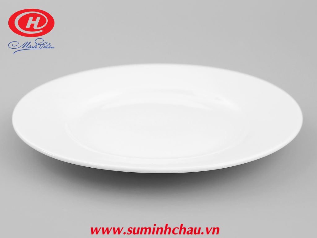 Đĩa Bằng Sứ Minh Châu Trắng 15cm - MC-D06
