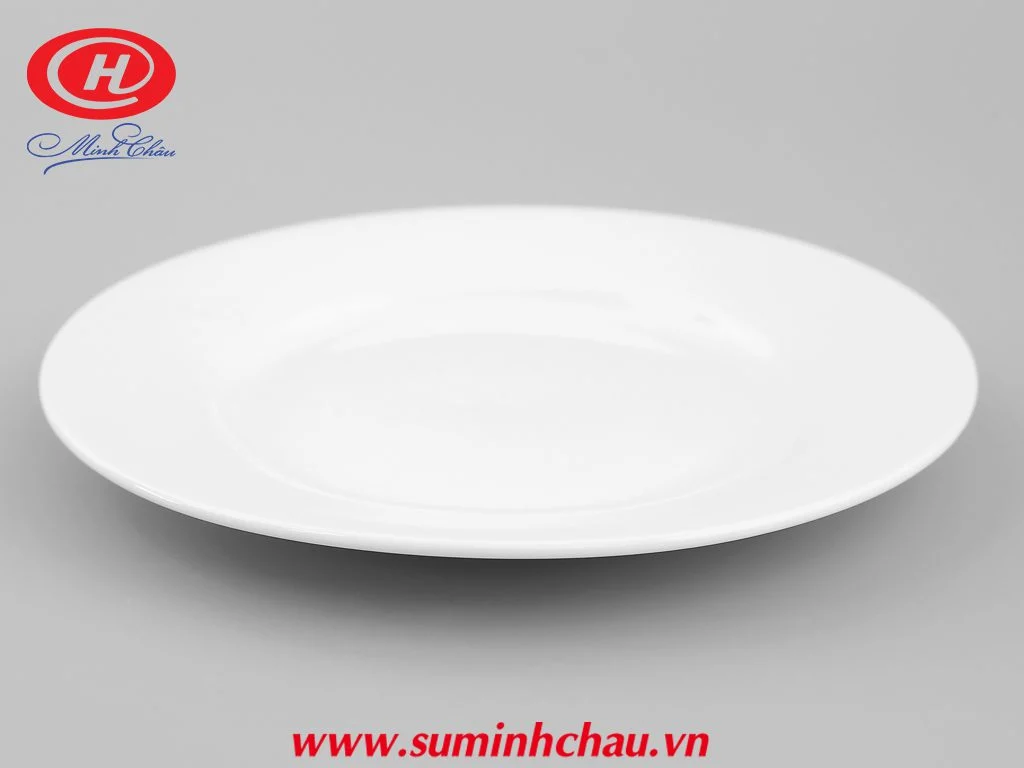 Đĩa Bằng Sứ Minh Châu Trắng 15cm - MC-D06