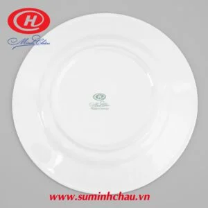 Đĩa Bằng Sứ Minh Châu Trắng 25cm - MC-D10