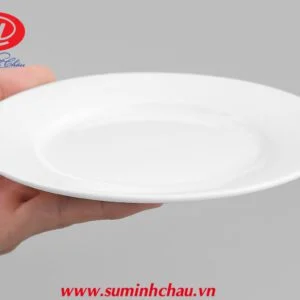Đĩa Bằng Sứ Minh Châu Trắng 15cm - MC-D06