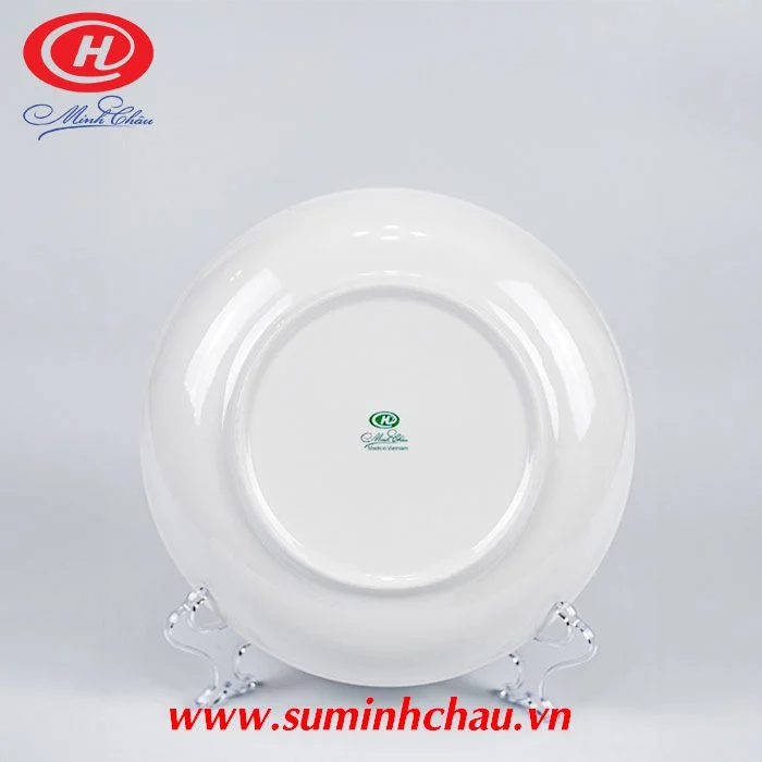 dia-tron-su-minh-chau-trang (9) Đĩa Sứ Minh Châu Lòng Sâu Trắng Trơn