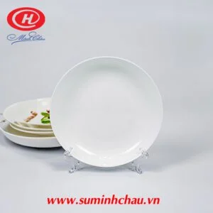 Đĩa Sứ Minh Châu Lòng Sâu Trắng Trơn