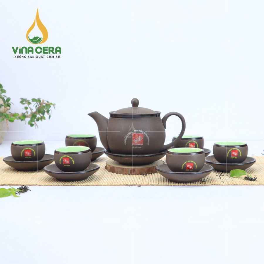 Ấm Chén In Logo Bộ Ấm Trà Bát Tràng