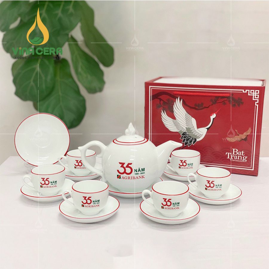 Ấm Chén In Logo ấm chén in logo kỉ niệm