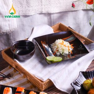 Bát đĩa nhà hàng men Nhật quét sơn