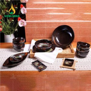 Bát đĩa nhà hàng men Nhật quét sơn