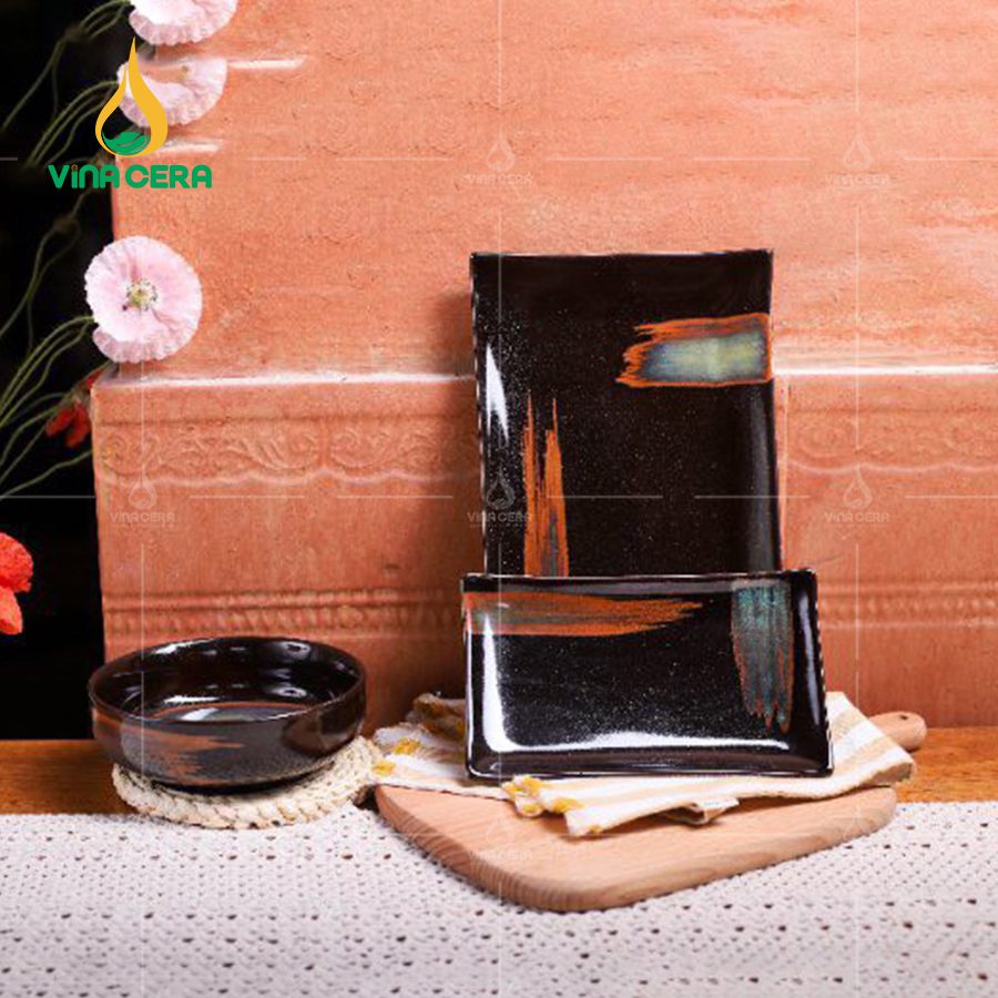 Bát Đĩa Nhà Hàng Bát đĩa nhà hàng men Nhật quét sơn