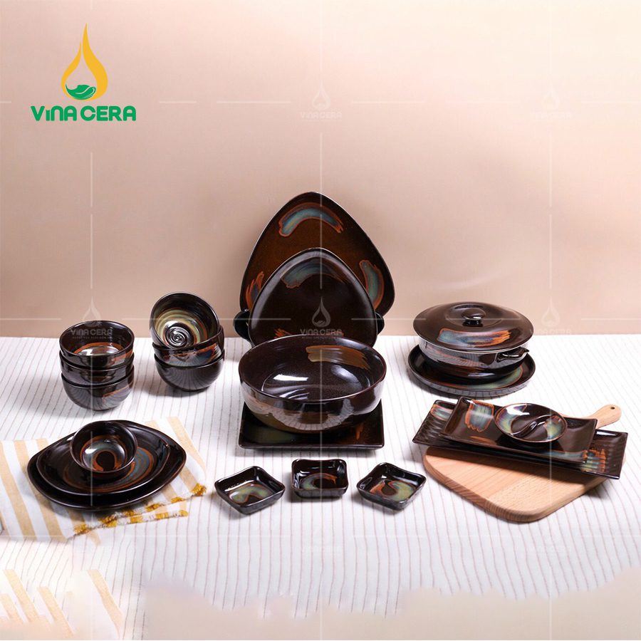Bát Đĩa Nhà Hàng Bát đĩa nhà hàng men Nhật quét sơn
