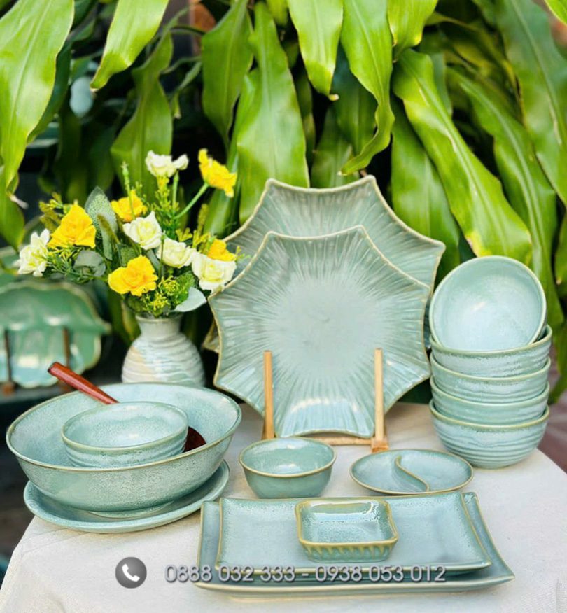 Bát Đĩa Nhà Hàng Bát đĩa nhà hàng men tấm xanh ngọc