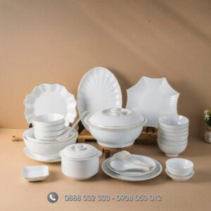 Bát đĩa nhà hàng sứ trắng