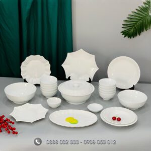 Bát đĩa nhà hàng sứ trắng