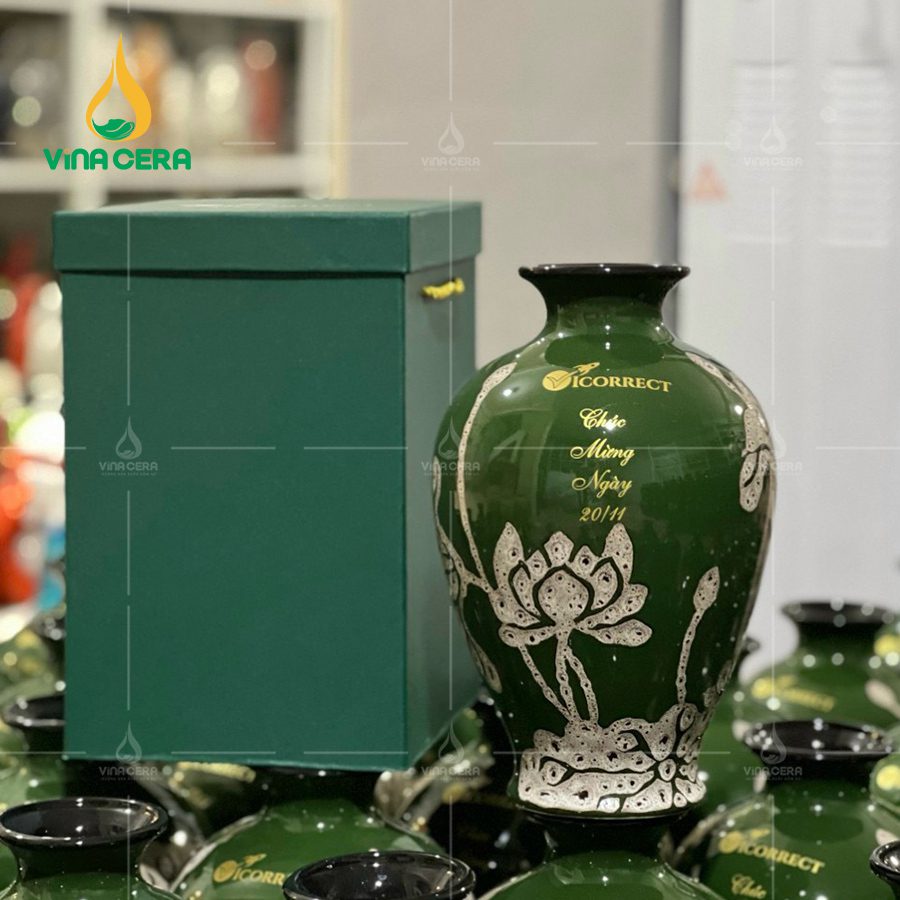 Bình Hoa In logo kèm hộp