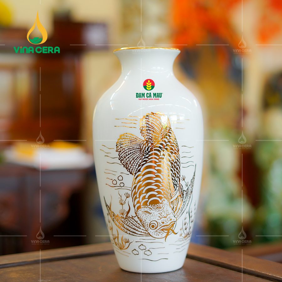 Gợi Ý Mẫu Lọ Hoa In Logo Quà Tặng Gốm Sứ Bát Tràng Cao Cấp binh hoa su trang ve vang in logo 4