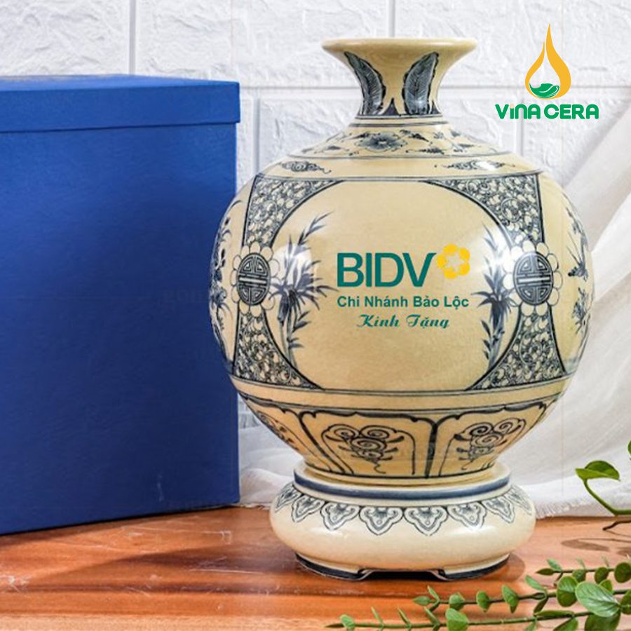 Bình hút lộc men Chu Đậu